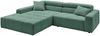 KAWOLA Sofa RENO Ecksofa Feincord grün Longchair links 68 x 217 x 258 cm Bild 3