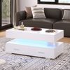 Couchtisch 100x50x44 cm, hydraulisch höhenverstellbarer Wohnzimmertisch mit LED-Beleuchtung und Bluetooth-App Bild 2