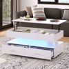 Couchtisch 100x50x44 cm, hydraulisch höhenverstellbarer Wohnzimmertisch mit LED-Beleuchtung und Bluetooth-App Bild 3