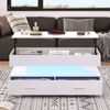 Couchtisch 100x50x44 cm, hydraulisch höhenverstellbarer Wohnzimmertisch mit LED-Beleuchtung und Bluetooth-App Bild 4