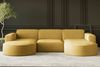 Kaiser Möbel Ecksofa Sofa U form, Couch MODENA U STUDIO stoff Verita, Poso, Quelle Bild 5