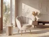 Vente-unique - LALEA Sessel SamtStoff Beige - B 73 cm x H 88 cm x L 76 cm Bild 1