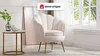 Vente-unique - LALEA Sessel SamtStoff Beige - B 73 cm x H 88 cm x L 76 cm Bild 2