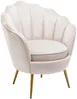 Vente-unique - LALEA Sessel SamtStoff Beige - B 73 cm x H 88 cm x L 76 cm Bild 5
