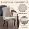 SeedWave Esszimmerstuhl Chenille 2er-Set Küchenstuhl, Hohe Rückenlehne & Verstellbaren Fußpads, Polsterstuhl mit 4 Holzfüßen, geschwungener Rücklehne Bild 2