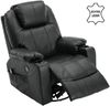 MCombo Massagesessel Relaxsessel 7050, manuell, mit Heizung, 360 Grad drehbar und schwenkbar, Leder, Schwarz, 96 x 97 x 109 cm Bild 2