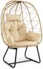 COSTWAY Hängesessel, Korbsessel mit Kissen, aus Rattan & Metall Bild 2