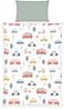 Herding babybest Flanell-Bettwäsche-Set, Fahrzeuge, Kopfkissenbezug 40x60 cm, Bettbezug 100x135 cm, 100% Baumwolle/Flanell, Grün Bild 2