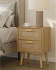 Nachttisch Rattan Beistelltisch Holz Schublade Schlafzimmer Wohnzimmer Gelb Bild 5