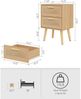 Nachttisch Rattan Beistelltisch Holz Schublade Schlafzimmer Wohnzimmer Gelb Bild 2