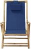 vidaXL Relaxstuhl Verstellbar Marineblau Bambus und Stoff 313025 Bild 2