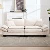 LVHOM Loungesofa 224x81x81 cm, 2er-Sofa mit Tiefsitz & Doppelschicht-Polster, Streifen-Samt, Abgewinkelte kissenbare Armlehnen Bild 5