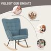 Schaukelsessel Berbervlies Tufting Rückenlehne Schaukelfunktion Stahlrahmen Buchenholzsockel 120 kg Tragkraft,Hellblau Bild 4