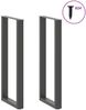 vidaXL Bartischbeine U-Form 2 Stk. Anthrazit 50x(110-111) cm Stahl 4013246 Bild 2