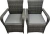 Fimous 6-Sitzer Rattan Gartenmöbel Set Polyrattan Essgruppe Gartenlounge Wetterfest Stühle Runde Tische mit Glas für Terrasse;Dunkelgrau Gemischt(6 Stühle+Groß Runder Tisch) Bild 4