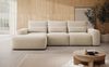 Selsey 'Carnos' Ecksofa mit Schlaffunktion, Lendenkissen, Chenille, Beige, links Bild 2