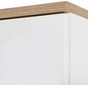 Badezimmer Hochschrank SOLNA-56 Hochglanz weiß mit Wotaneiche, B x H x T ca. 35 x 187 x 33cm Bild 4