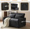 Schlafsofa 2-Sitzer mit Bettfunktion und 360° Handyhalterung, Regal, Handyhalterung, Seitentasche, USB und Type-C, Liegefläche: 111x163 cm, Chenille Bild 5