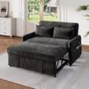 Schlafsofa 2-Sitzer mit Bettfunktion und 360° Handyhalterung, Regal, Handyhalterung, Seitentasche, USB und Type-C, Liegefläche: 111x163 cm, Chenille Bild 2