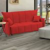 Dmora 3-Sitzer Schlafsofa Ardis, Sofa mit Trolley-Öffnung aus gepolstertem Stoff, Standardarmlehnen, 100 % Made in Italy, 190 x 90 x 85 cm, Rot Bild 2