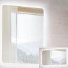 Badmöbelset Hochglanz weiß mit Wotan Eiche Nb. LUTON-56 mit 61 cm KeramikWaschtisch & LED-Spiegel, B/H/T ca. 110/200/46 cm Bild 4