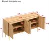 Merax Sideboard mit goldenen Akzenten und Stauraum (1 St, 140 x 38 x 75 cm), Kommode mit gewölbten Türpaneelen & verstellbaren Einlegeböden Bild 4