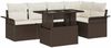 vidaXL Gartensofa-set mit Kissen 6 pcs Braun Poly-Rattan 3348284 Bild 2