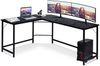 Costway Computertisch L-Form, Schwarz, 168 x 125 x 74 cm Bild 4