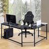 Costway Computertisch L-Form, Schwarz, 168 x 125 x 74 cm Bild 2