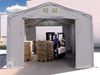 Zelthalle 4x6 m Lagerzelt Industriezelt 3m Seitenhöhe PVC Plane 850 N mit Oberlicht grau 100% wasserdicht mit Hochziehtor Bild 3