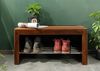 Schuhregal Sheesham 81x30x40 walnuss gewachst TORONTO #245 Bild 3