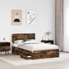 vidaXL Bettrahmen Geräucherte Eiche 135 x 190 cm Holzwerkstoff 3412196 Bild 3
