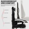 Gaming Stuhl Schwarz ergonomisch mit Fußstütze, Kopfstütze & Lendenwirbelstütze Bild 5