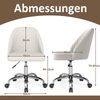 Armloser Drehstuhl Höhenverstellbarer Schminkstuhl Bürostuhl Homeoffice Stuhl Beige Bild 2