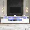 TV-Schrank 180x38x45 cm in Weiß Hochglanz mit 2 Schränken, 1 Schublade und LED Bild 3