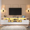 TV-Schrank 180x38x45 cm in Weiß Hochglanz mit 2 Schränken, 1 Schublade und LED Bild 4