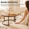 HOMCOM Couchtisch Runde Beistelltisch Kaffeetisch im Industrie-Stil mit Metallgestell (Set, 2-St, 2er-Set), für Wohnzimmer, Schlafzimmer, 60 x 60 x 45 cm, Braun Bild 4