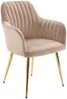 Vente-unique - ELEANA Stuhl Samt Beige - B 59 cm x H 82 cm x L 58 cm Bild 4