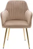 Vente-unique - ELEANA Stuhl Samt Beige - B 59 cm x H 82 cm x L 58 cm Bild 3