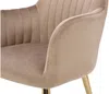 Vente-unique - ELEANA Stuhl Samt Beige - B 59 cm x H 82 cm x L 58 cm Bild 5