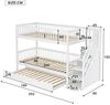 Merax Etagenbett mit Rollbett, Kinderbett mit Leiterschrank und Handlauf, mit Fallschutzgitter an allen Seiten, Kiefer+MDF, Weiß, 90x200/190cm Bild 4