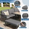 HAUSS SPOLE Gartenlounge-Set Outdoor Sofa Set 6 Sitzer Geflochtenes Seil Pflegeleichte Kissen Tisch, (Gartenmöbel Set Outdoor mit großem Esstisch), Hochwertigen Sitzkissen & Rückenkissen Bild 4