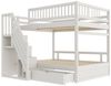 KLAM HOME Etagenbett Massivholz-Etagenbett 140*200cm, Sicherheitsleiter mit Stauraum (Mit Hohem Sicherheitsgitter, Mit Lattenrost, Mit Stauschubladen), Kinderbett Junior Doppelbett für Jugendliche und Gäste, Weiß Bild 4