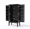 Yorbay Mehrzweckschrank Vintage Küchenschrank mit verbreitert Fundament&Kipp-Schutzvorrichtung Vintage-Stil Aufbewahrungsschrank, 120X59X30cm, Schwarz Bild 3