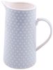 Krug Wasserkrug Steinzeug blau 1 Liter Landhausstil Bild 3