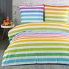 Buymax Bettwäsche Regenbogen, Rainbow, 100% Baumwolle Renforce, 2 teilig, 135x200 cm, mit Reißverschluss, Gestreift, Streifen Bunt Rot Weiß Gelb Bild 4