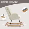 HOMCOM Schaukelstuhl mit Chenilleoptik (Schwingsessel, 1 St), bis 120 kg Belastbarkeit für Schlafzimmer, Wohnzimmer, Beige Bild 4
