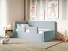 Selsey 'Fanko' Kinderbett 90x200 cm mit Rausfallschutz, Matratze, Kopfteil links, Samt, Hellblau Bild 3