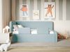 Selsey 'Fanko' Kinderbett 90x200 cm mit Rausfallschutz, Matratze, Kopfteil links, Samt, Hellblau Bild 2