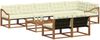vidaXL Outdoor-Sofagarnitur mit Kissen 9 pcs Natur und Creme 3369609 Bild 3